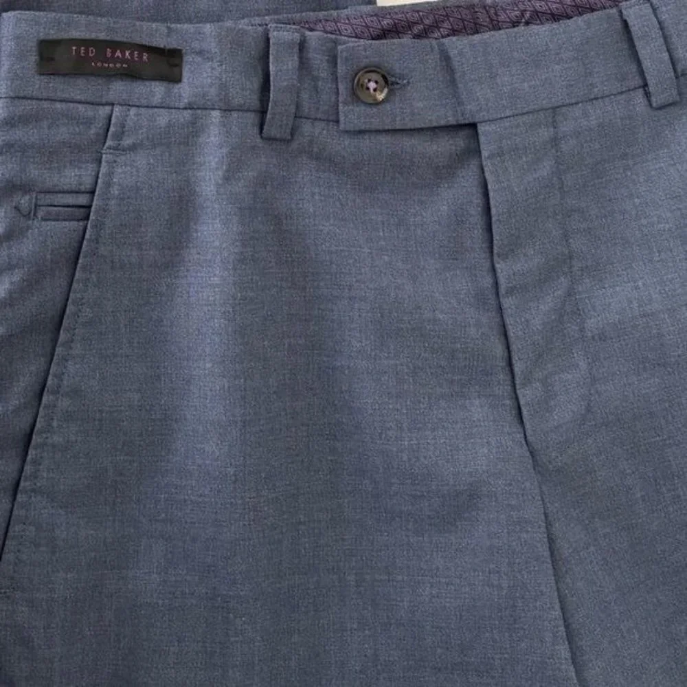 Ted Baker Pants Wool 32R X 33 Jerome Flat Front Preppy Quiet Luxury Old Money - Picture 11 of 12